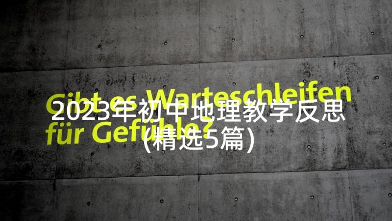 2023年初中地理教学反思(精选5篇)