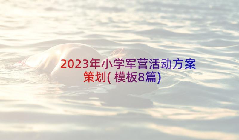 2023年小学军营活动方案策划(模板8篇)