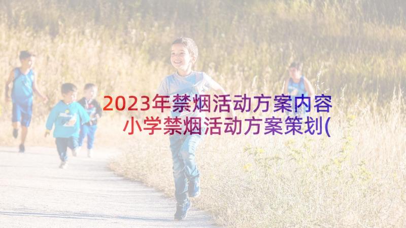 2023年禁烟活动方案内容 小学禁烟活动方案策划(大全5篇)