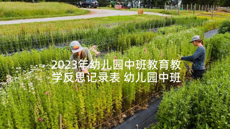 2023年幼儿园中班教育教学反思记录表 幼儿园中班教学反思(大全5篇)