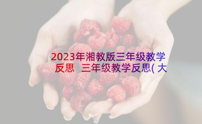 2023年湘教版三年级教学反思 三年级教学反思(大全10篇)