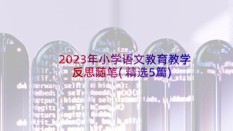 2023年小学语文教育教学反思随笔(精选5篇)