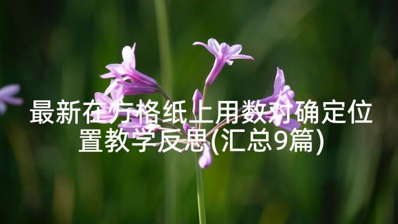 最新在方格纸上用数对确定位置教学反思(汇总9篇)