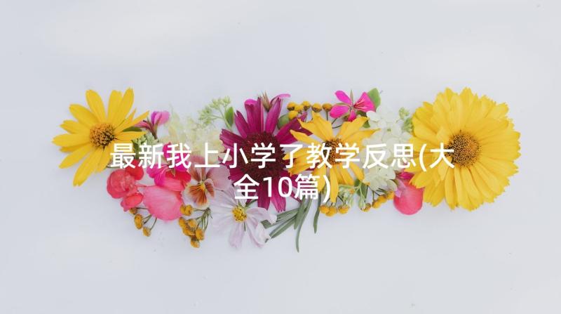 最新我上小学了教学反思(大全10篇)