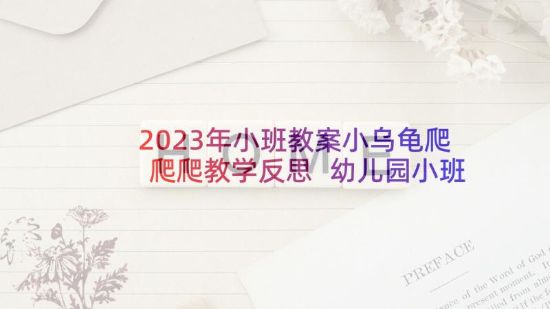 2023年小班教案小乌龟爬爬爬教学反思 幼儿园小班教学反思(模板6篇)