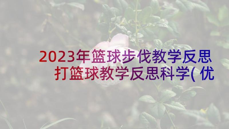 2023年篮球步伐教学反思 打篮球教学反思科学(优质8篇)