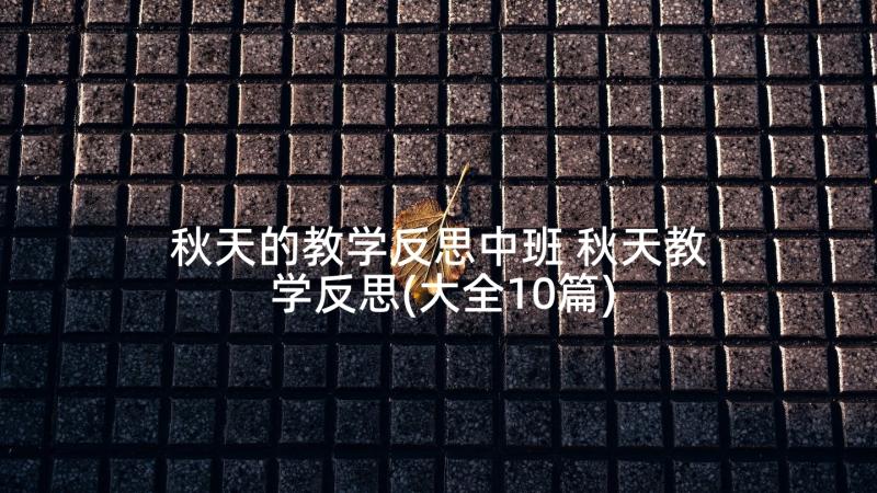 秋天的教学反思中班 秋天教学反思(大全10篇)