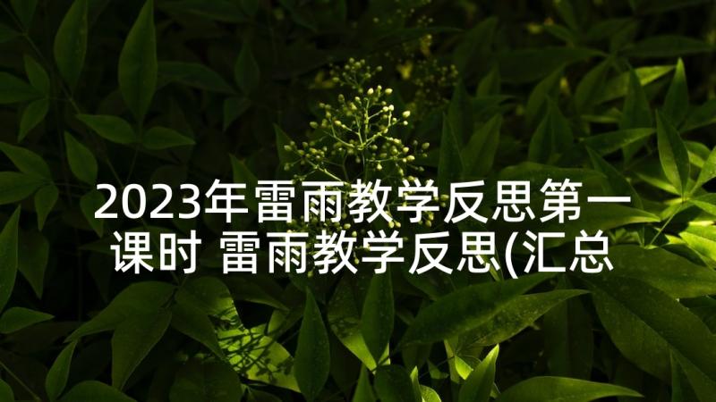 2023年雷雨教学反思第一课时 雷雨教学反思(汇总6篇)