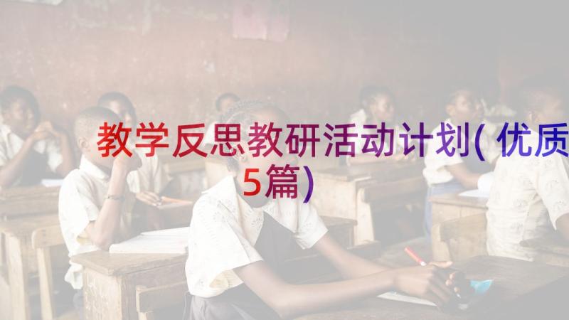 教学反思教研活动计划(优质5篇)