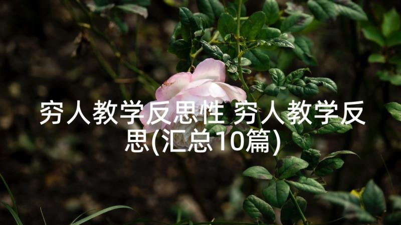 穷人教学反思性 穷人教学反思(汇总10篇)