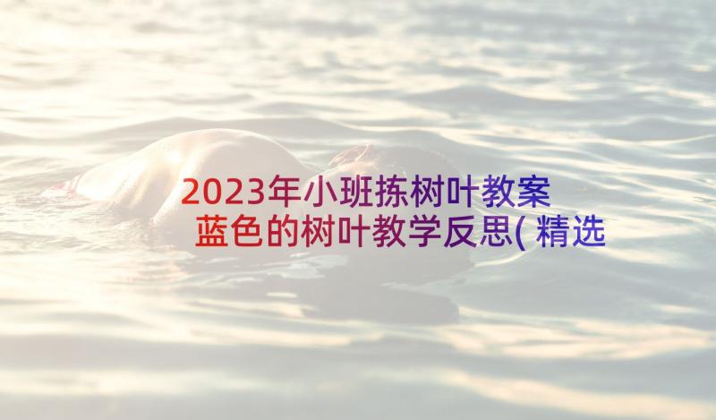 2023年小班拣树叶教案 蓝色的树叶教学反思(精选7篇)