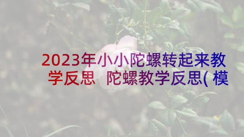 2023年小小陀螺转起来教学反思 陀螺教学反思(模板5篇)