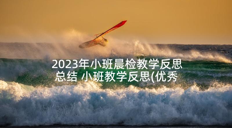 2023年小班晨检教学反思总结 小班教学反思(优秀5篇)