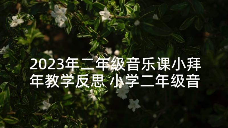 2023年二年级音乐课小拜年教学反思 小学二年级音乐教学反思(汇总5篇)