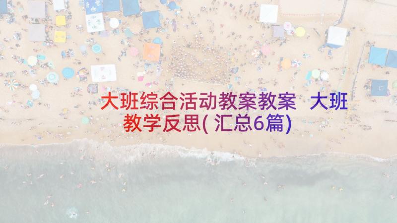 大班综合活动教案教案 大班教学反思(汇总6篇)