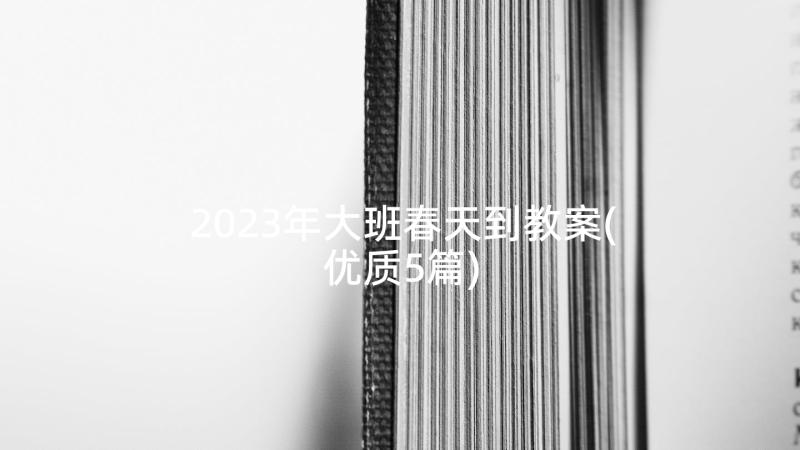 2023年大班春天到教案(优质5篇)