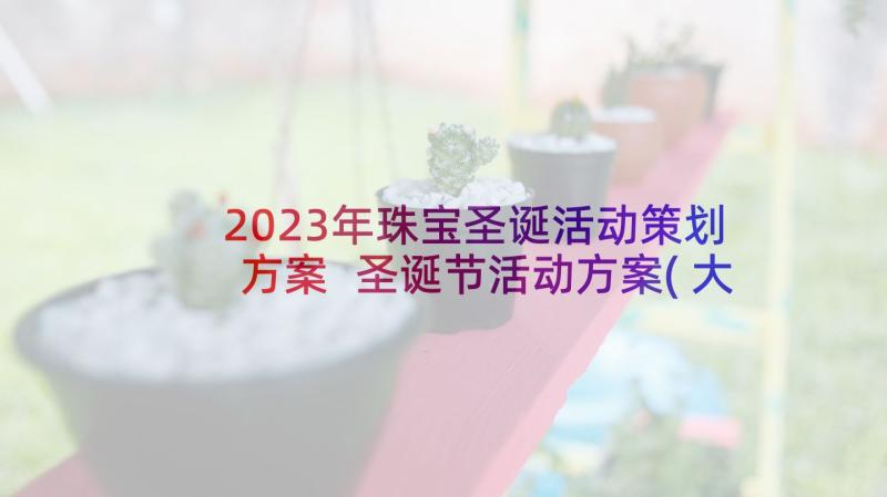 2023年珠宝圣诞活动策划方案 圣诞节活动方案(大全10篇)