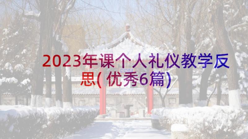 2023年课个人礼仪教学反思(优秀6篇)