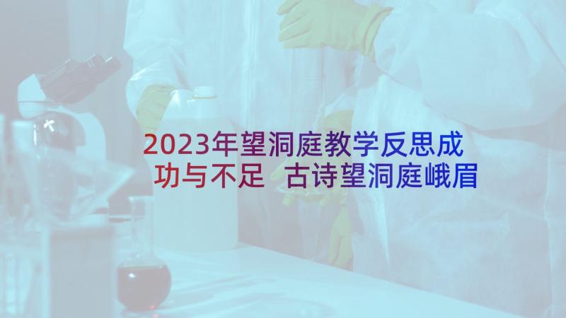 2023年望洞庭教学反思成功与不足 古诗望洞庭峨眉山月歌教学反思(通用5篇)