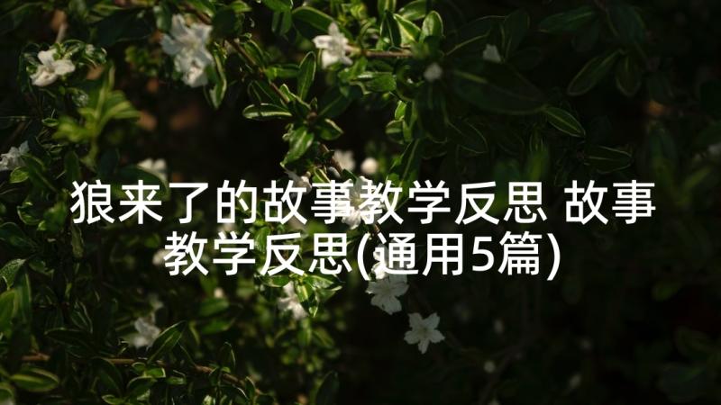 狼来了的故事教学反思 故事教学反思(通用5篇)