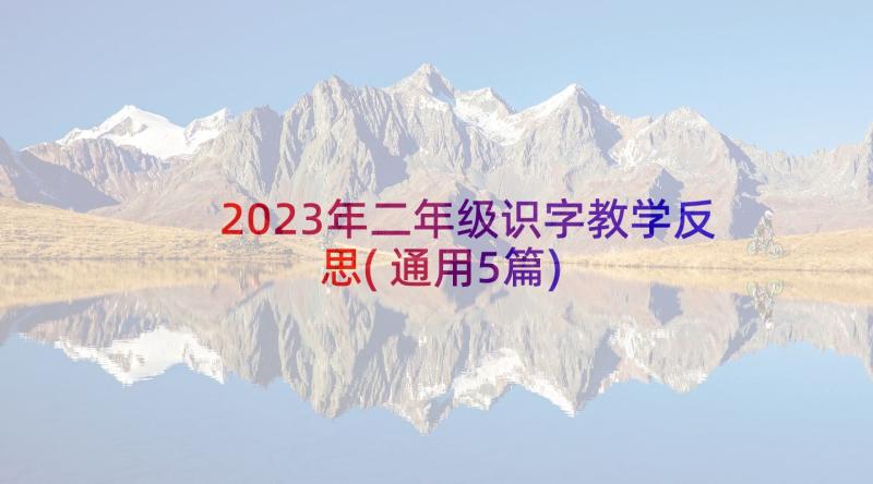 2023年二年级识字教学反思(通用5篇)