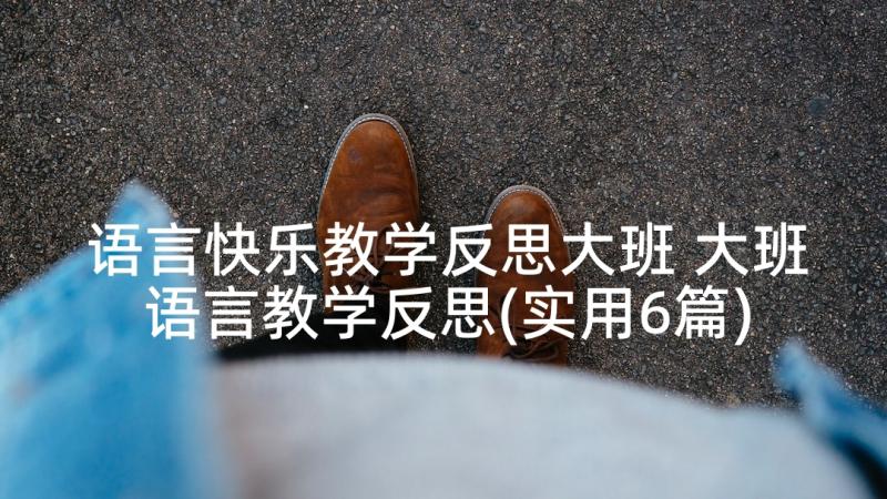 语言快乐教学反思大班 大班语言教学反思(实用6篇)