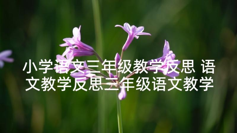 小学语文三年级教学反思 语文教学反思三年级语文教学反思(汇总7篇)