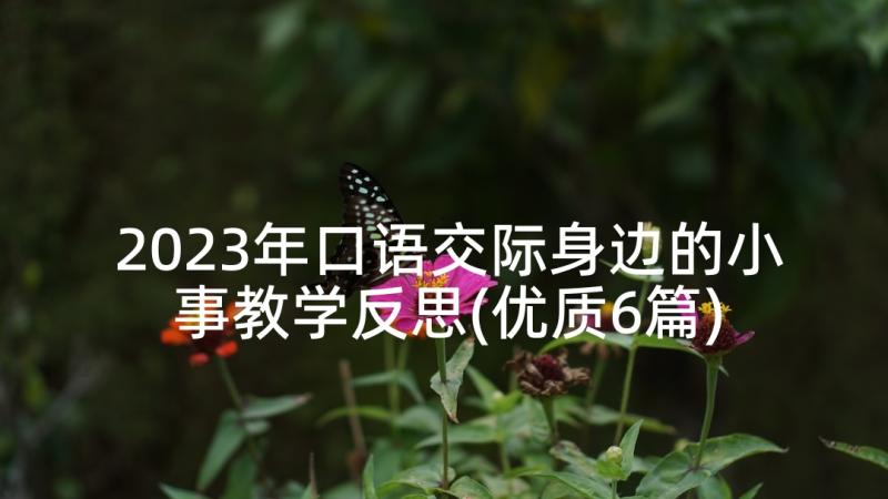 2023年口语交际身边的小事教学反思(优质6篇)