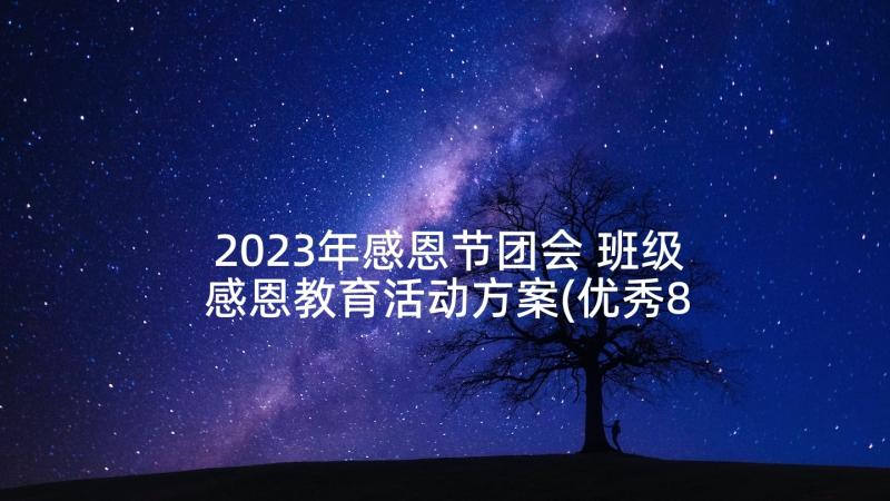 2023年感恩节团会 班级感恩教育活动方案(优秀8篇)