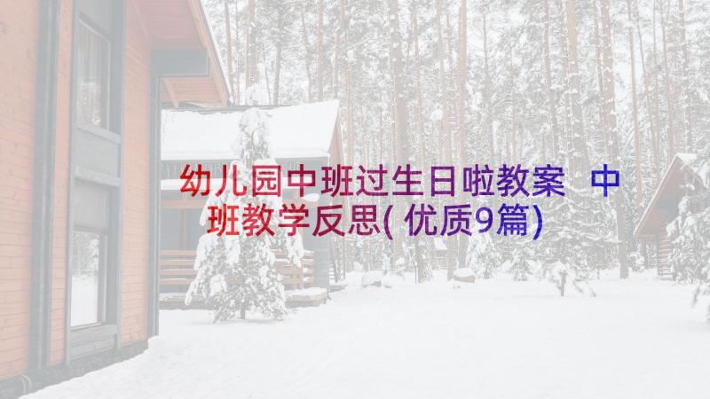 幼儿园中班过生日啦教案 中班教学反思(优质9篇)