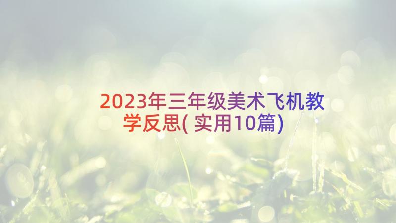 2023年三年级美术飞机教学反思(实用10篇)