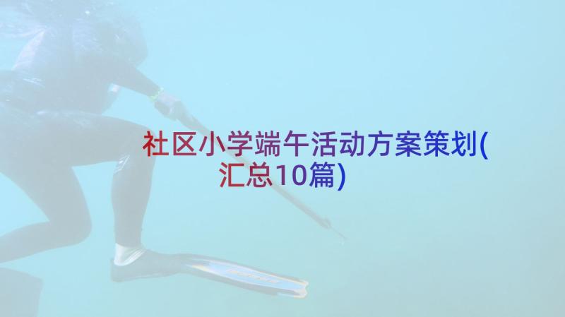 社区小学端午活动方案策划(汇总10篇)