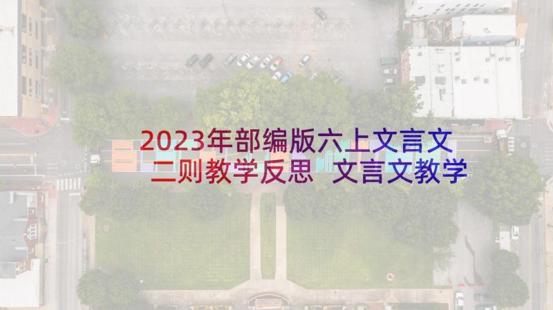 2023年部编版六上文言文二则教学反思 文言文教学反思(大全5篇)