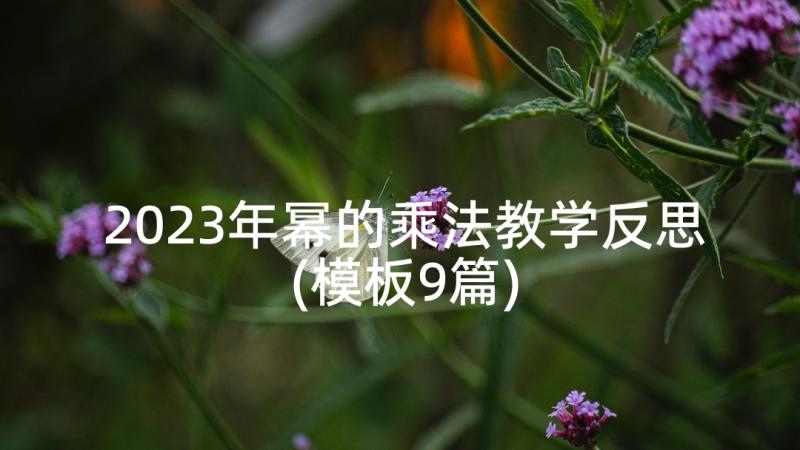 2023年幂的乘法教学反思(模板9篇)