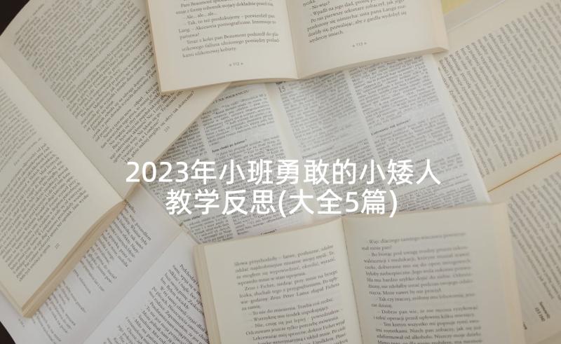 2023年小班勇敢的小矮人教学反思(大全5篇)