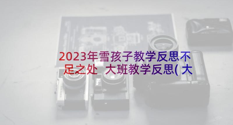 2023年雪孩子教学反思不足之处 大班教学反思(大全9篇)