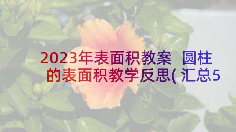 2023年表面积教案 圆柱的表面积教学反思(汇总5篇)