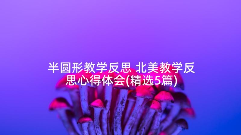 半圆形教学反思 北美教学反思心得体会(精选5篇)