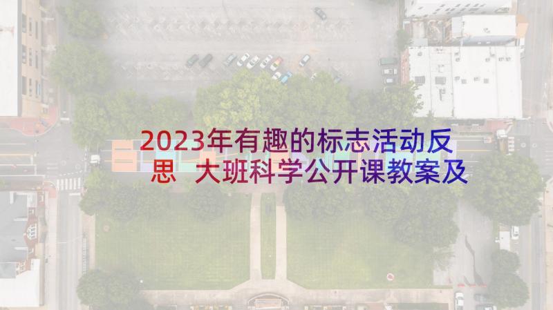 2023年有趣的标志活动反思 大班科学公开课教案及教学反思有趣的根(大全8篇)