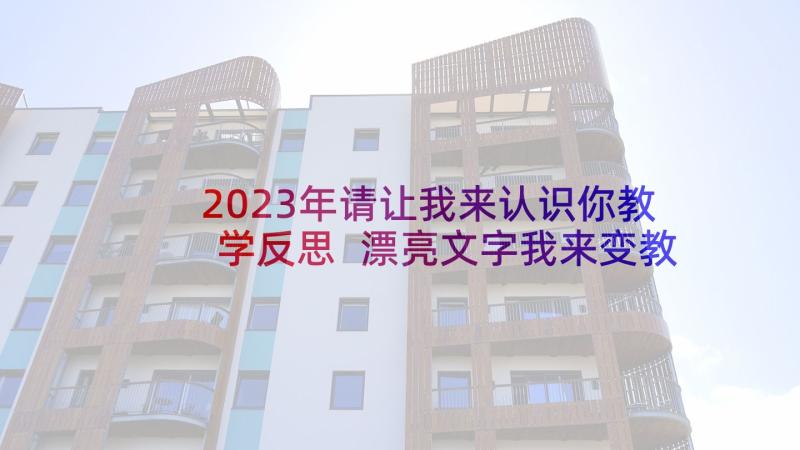 2023年请让我来认识你教学反思 漂亮文字我来变教学反思(精选5篇)