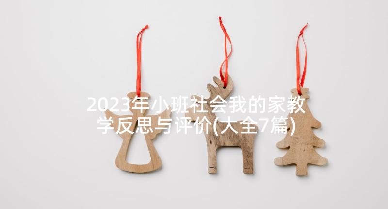 2023年小班社会我的家教学反思与评价(大全7篇)