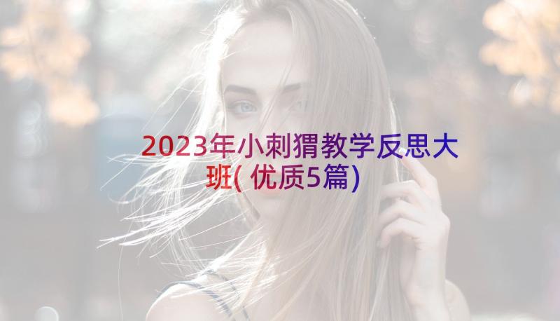 2023年小刺猬教学反思大班(优质5篇)