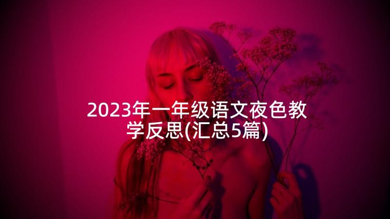 2023年一年级语文夜色教学反思(汇总5篇)