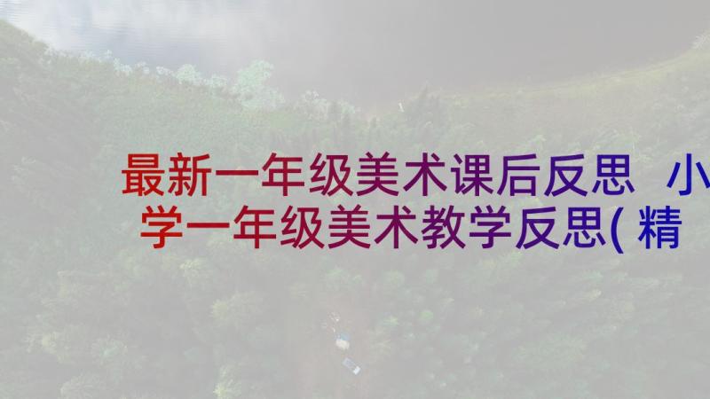 最新一年级美术课后反思 小学一年级美术教学反思(精选5篇)