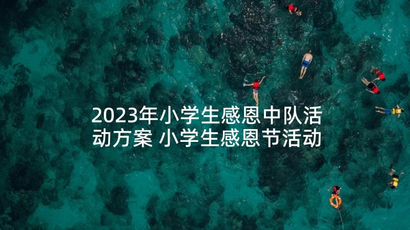 2023年小学生感恩中队活动方案 小学生感恩节活动方案(优质5篇)