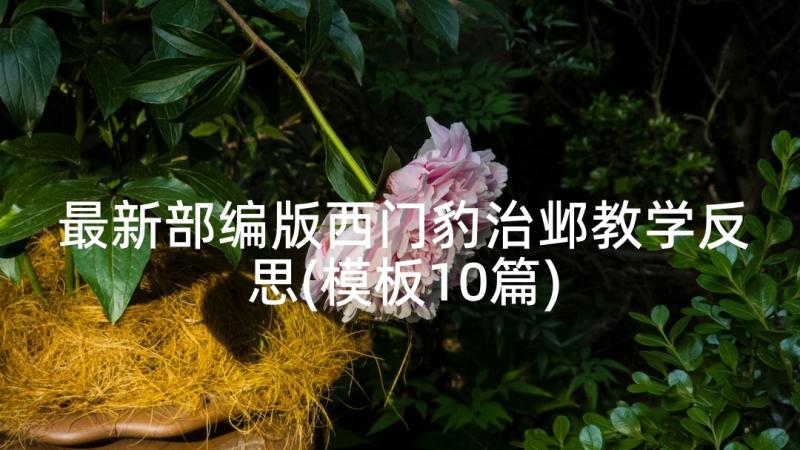 最新部编版西门豹治邺教学反思(模板10篇)