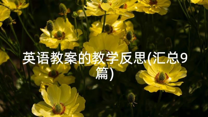 英语教案的教学反思(汇总9篇)