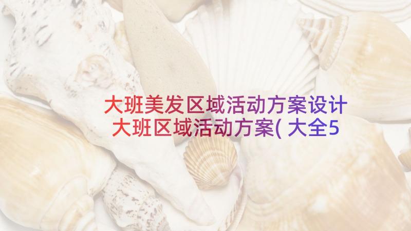 大班美发区域活动方案设计 大班区域活动方案(大全5篇)