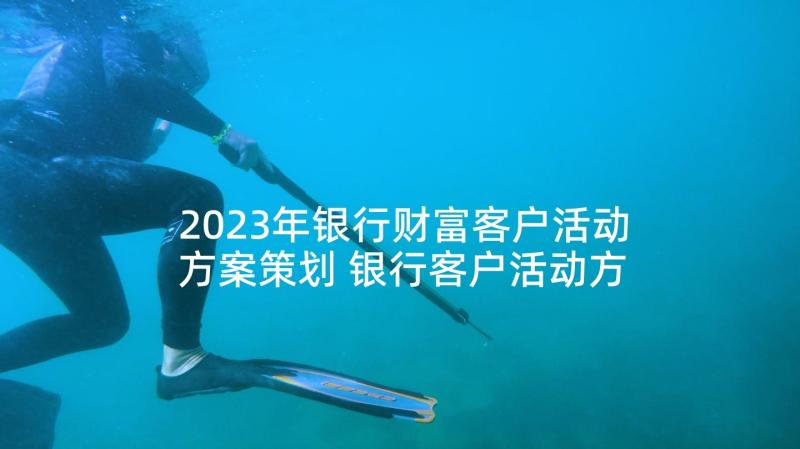 2023年银行财富客户活动方案策划 银行客户活动方案(模板5篇)