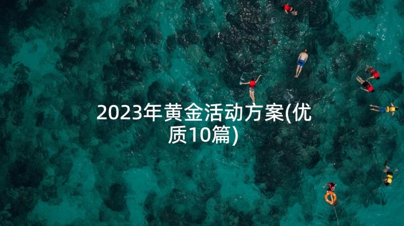 2023年黄金活动方案(优质10篇)